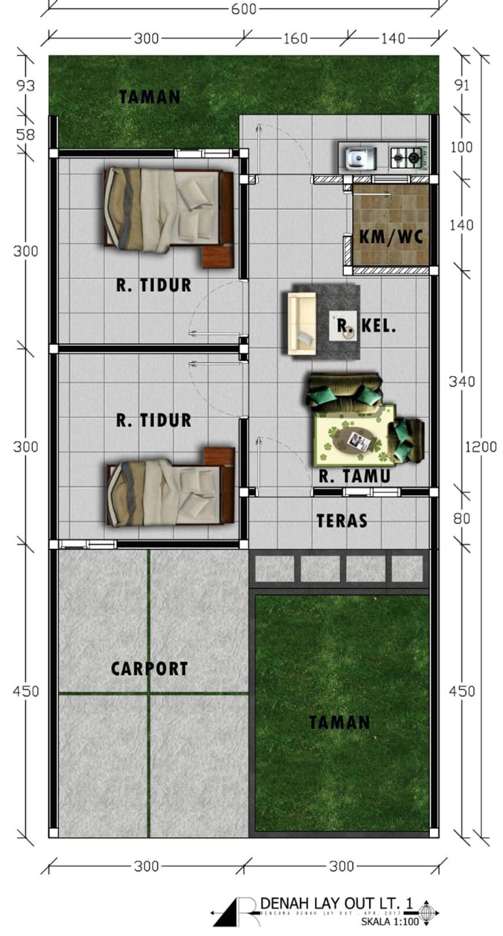 foto denah rumah tipe 36/119 perumahan Mutiara Putra Ciawi Regency