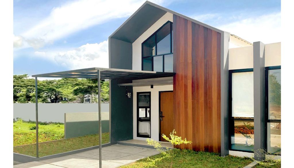 foto tampak rumah tipe OAKWOOD PREMIERE 34/108 (JAN 26) perumahan GRAND TENJO RESIDENCE-OAKWOOD
