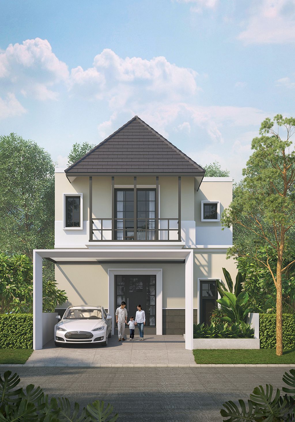 foto tampak rumah tipe Hawthorne C-51 perumahan GRAHA NATURA 1