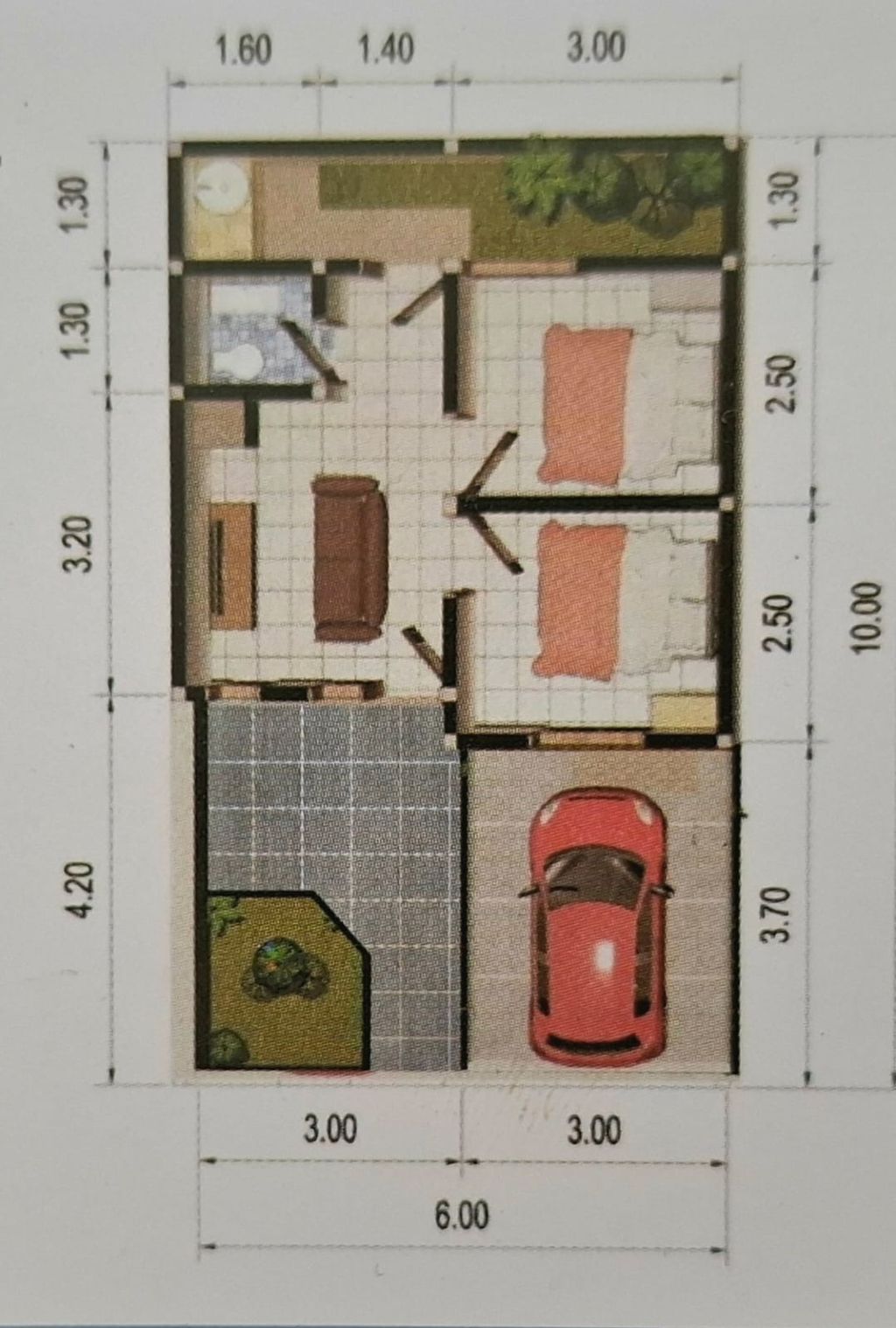 foto denah rumah tipe 30/72 perumahan BUKIT PEJATEN RESIDENCE