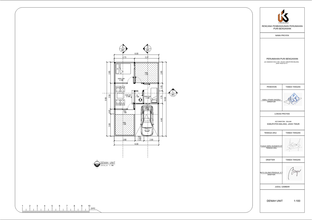 foto denah rumah tipe 25/61 perumahan Rubyland Residence