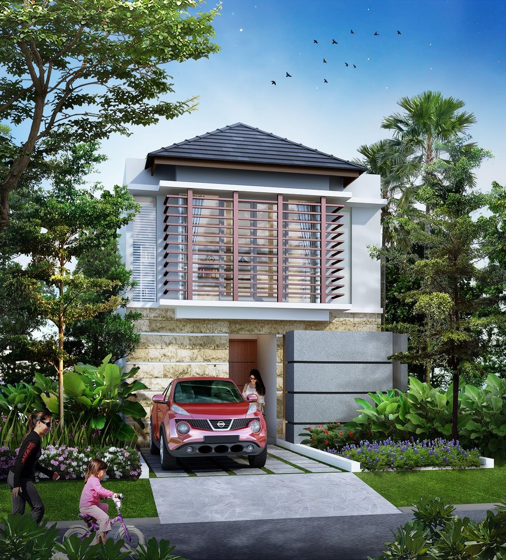 foto tampak rumah tipe Violet Khusus (E-139) perumahan GRAHA NATURA 1