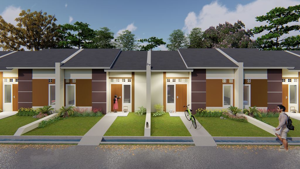 foto tampak rumah tipe Lily perumahan AMBAR ASWANDA RESIDENCE