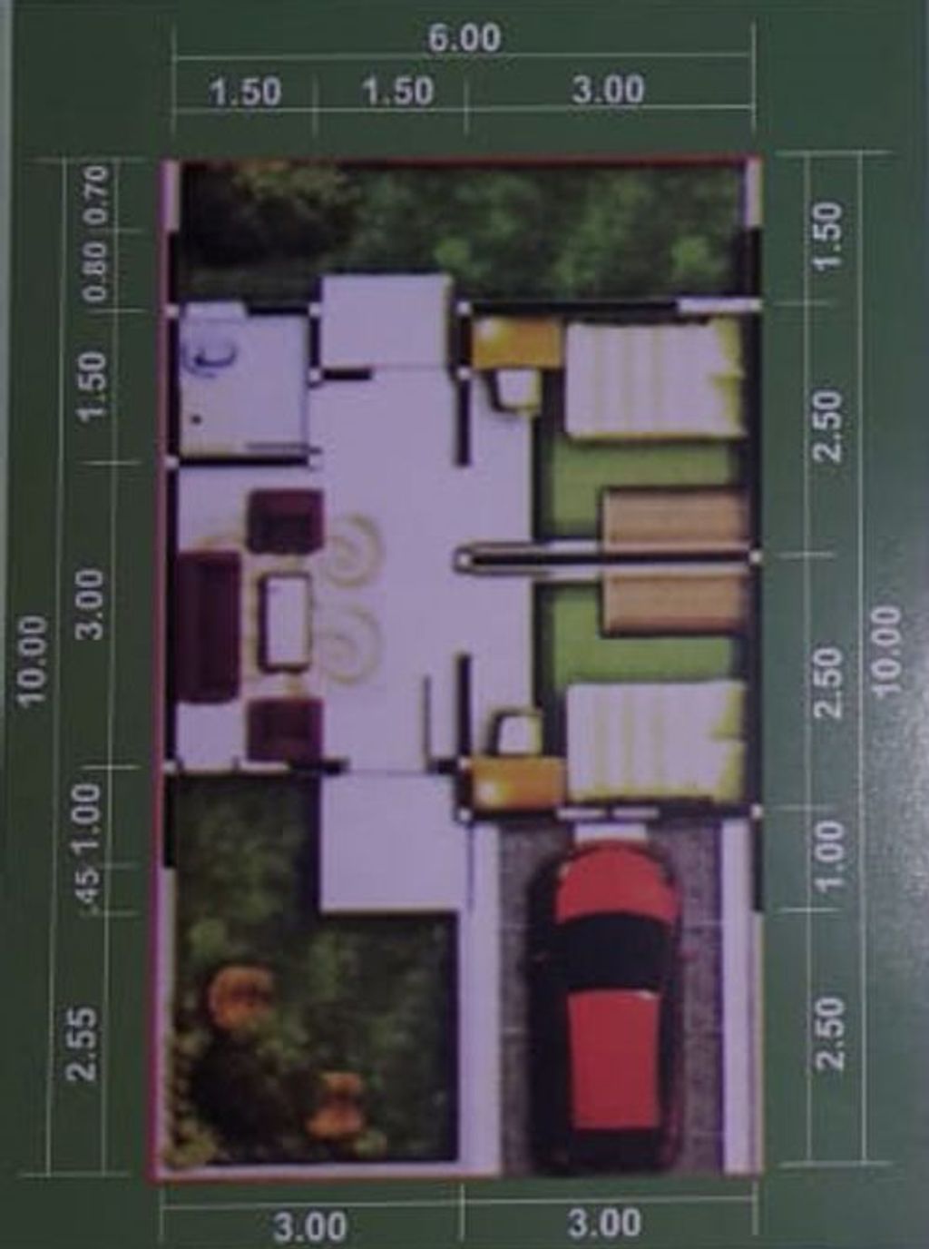foto denah rumah tipe 29/60 NEW perumahan PESONA CENGKONG ASRI 1