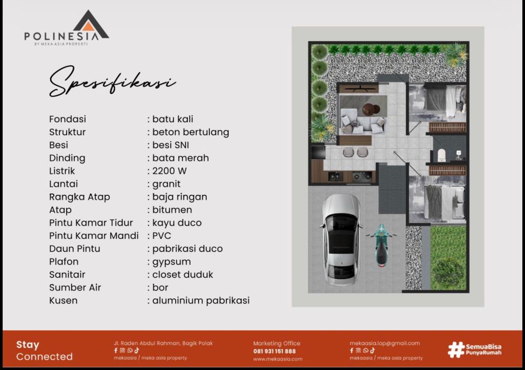 foto denah rumah tipe KOMERSIL perumahan POLINESIA