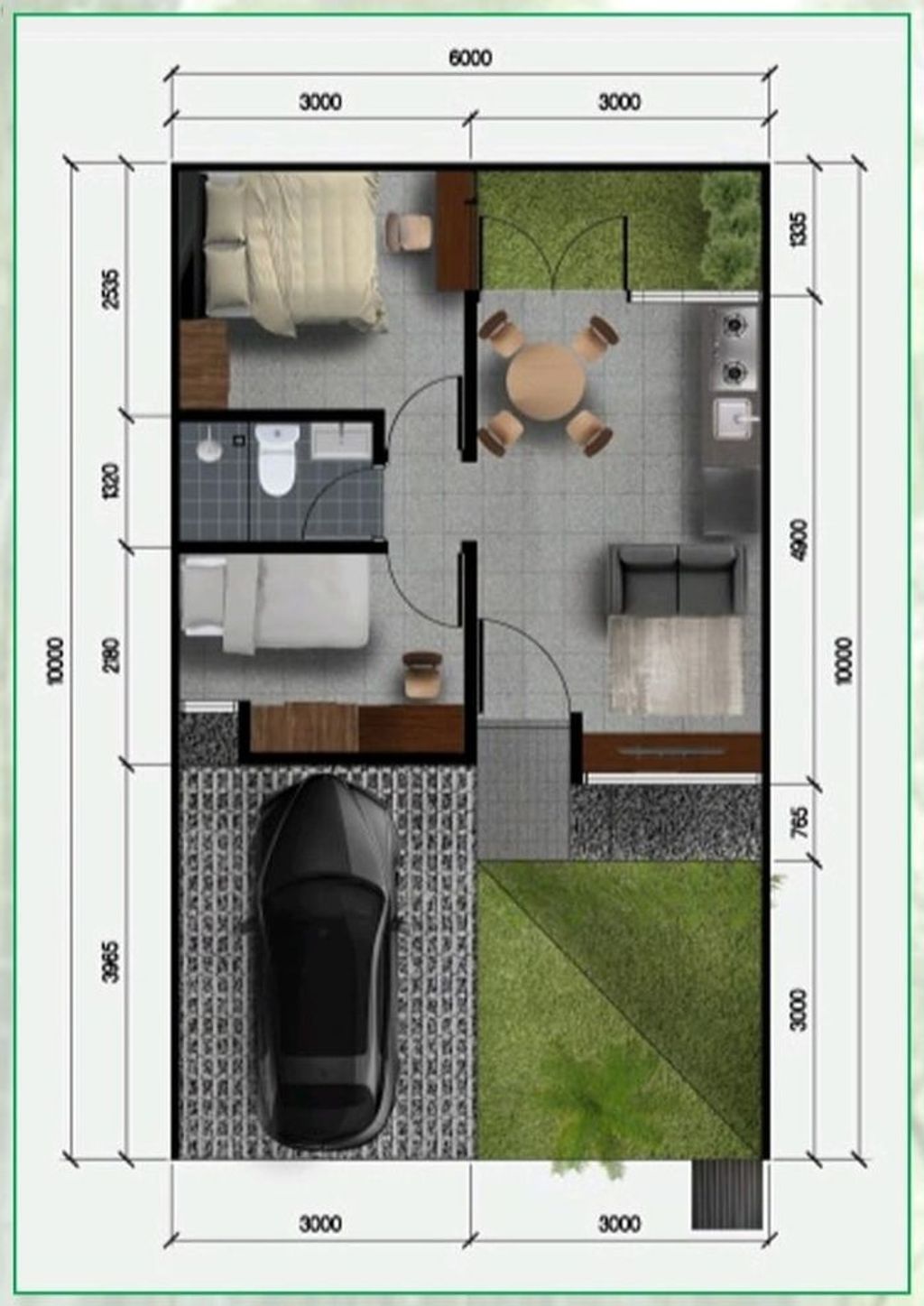 foto denah rumah tipe 32/60 (terbaru) perumahan La Verde Midori View