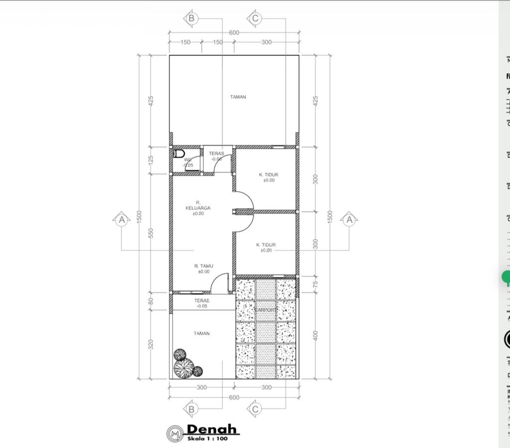 foto denah rumah tipe subsidi perumahan FARAH AMANI RESIDENCE