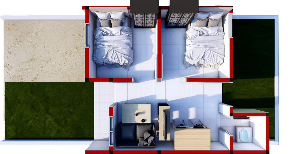 foto denah rumah tipe 36 perumahan BUMI CILELLANG MAS 3