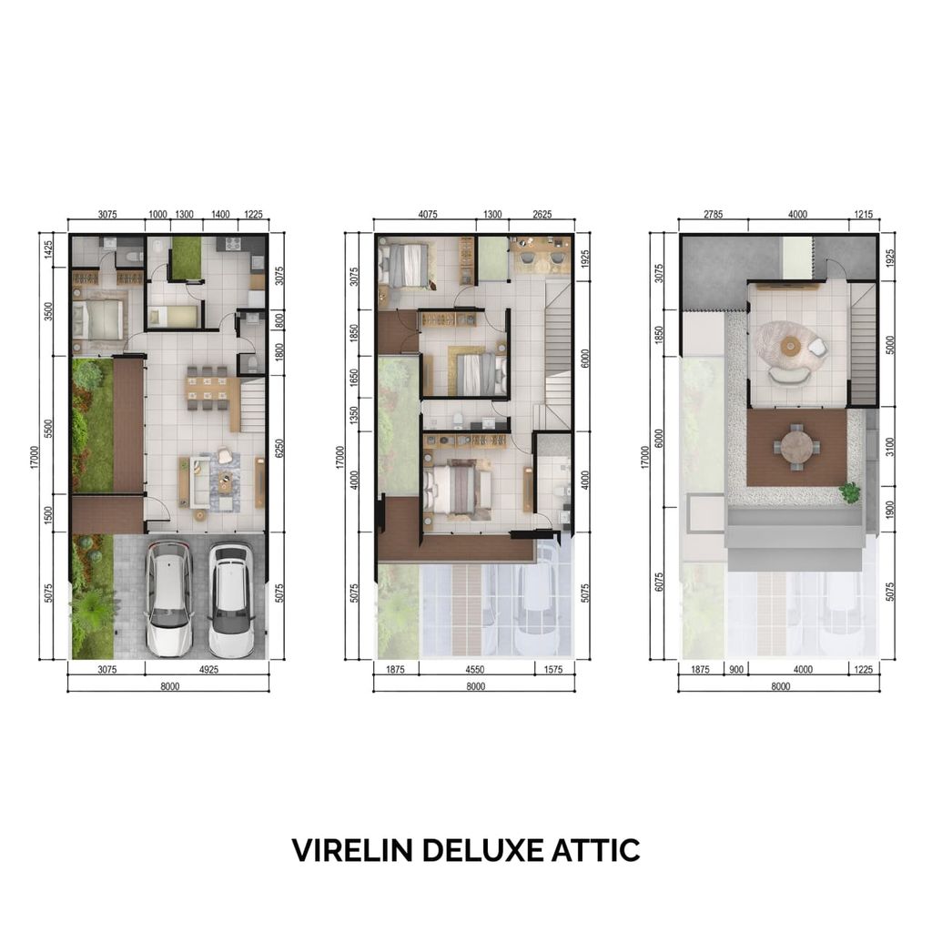 foto denah rumah tipe Virelin Deluxe Attic perumahan CITRALAND THE GREENLAKE SURABAYA