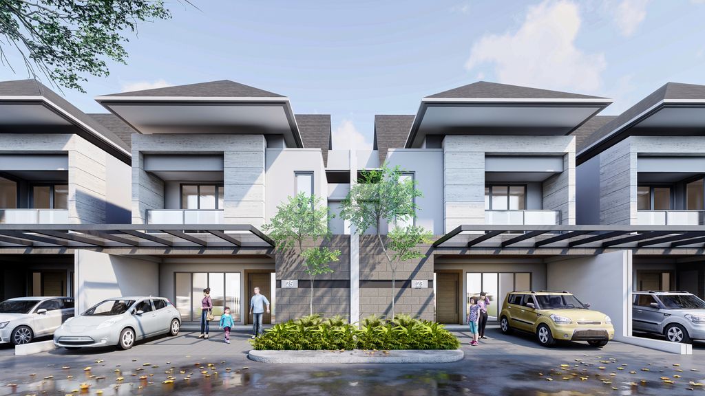 foto tampak rumah tipe SUN-9X16 perumahan Tierra Soho Avenue dan Tierra Residence