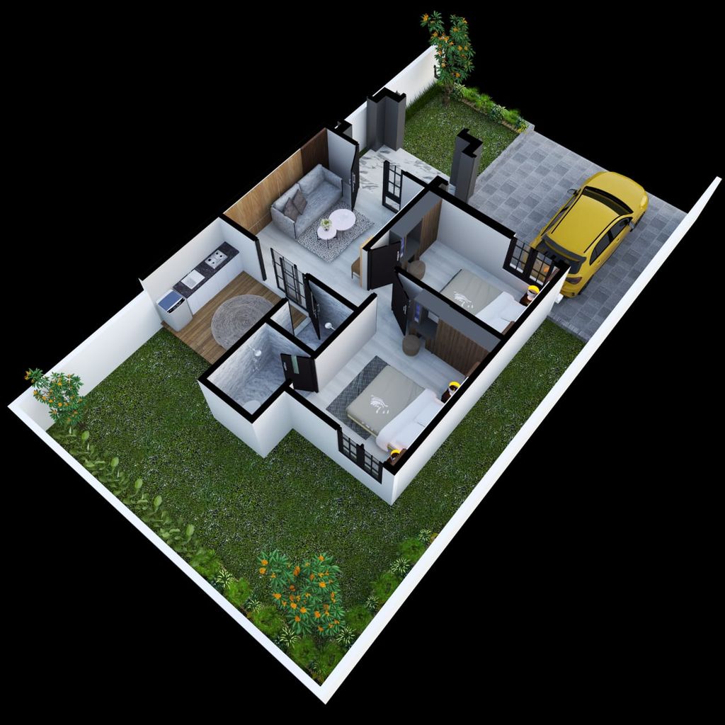foto denah rumah tipe 42 perumahan GREEN MILENIA 2