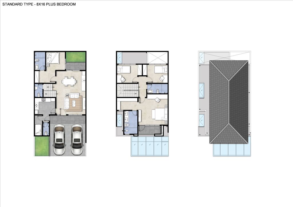 foto denah rumah tipe MOON-8X16 perumahan Tierra Soho Avenue dan Tierra Residence