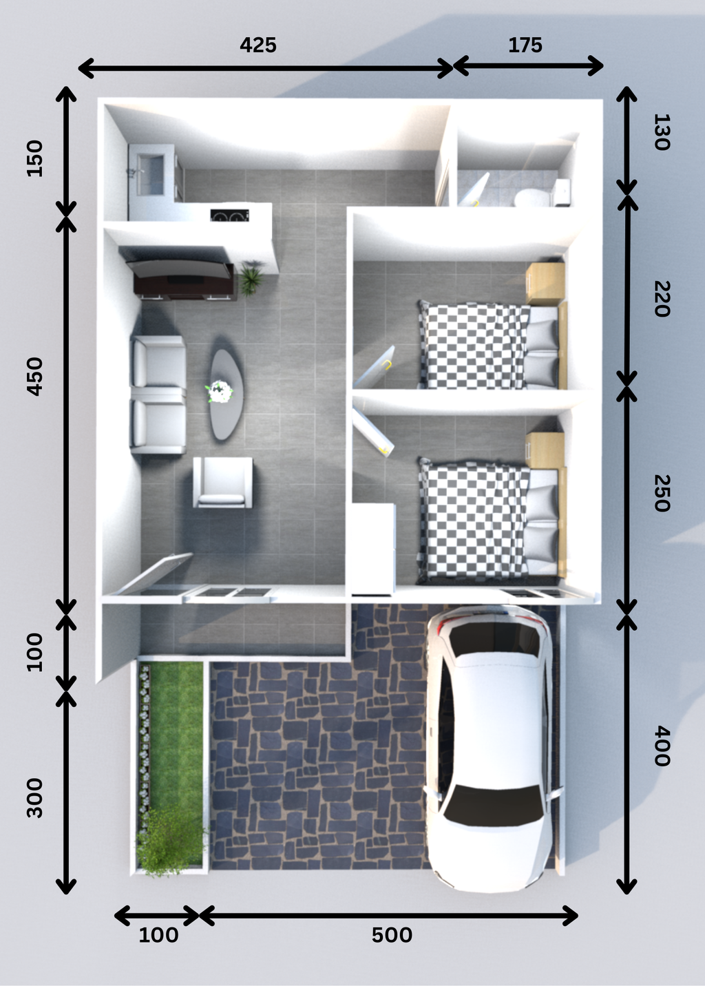 foto denah rumah tipe SCANDINAVIAN perumahan SADJATI ROYAL GARDEN