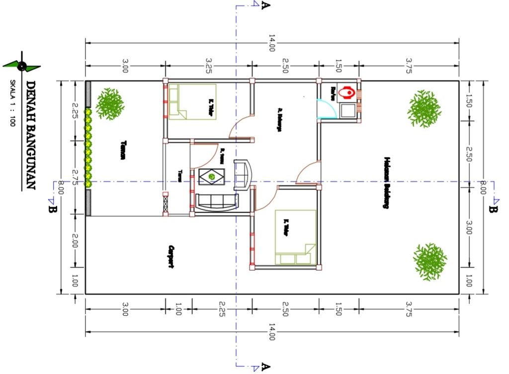 foto denah rumah tipe 36 perumahan GREEN MILENIA 2