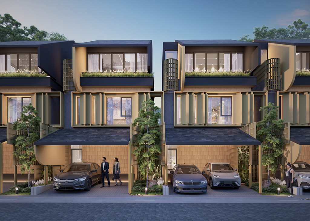 foto tampak rumah tipe 7x15 Sudut VII perumahan Countrywoods Heritage