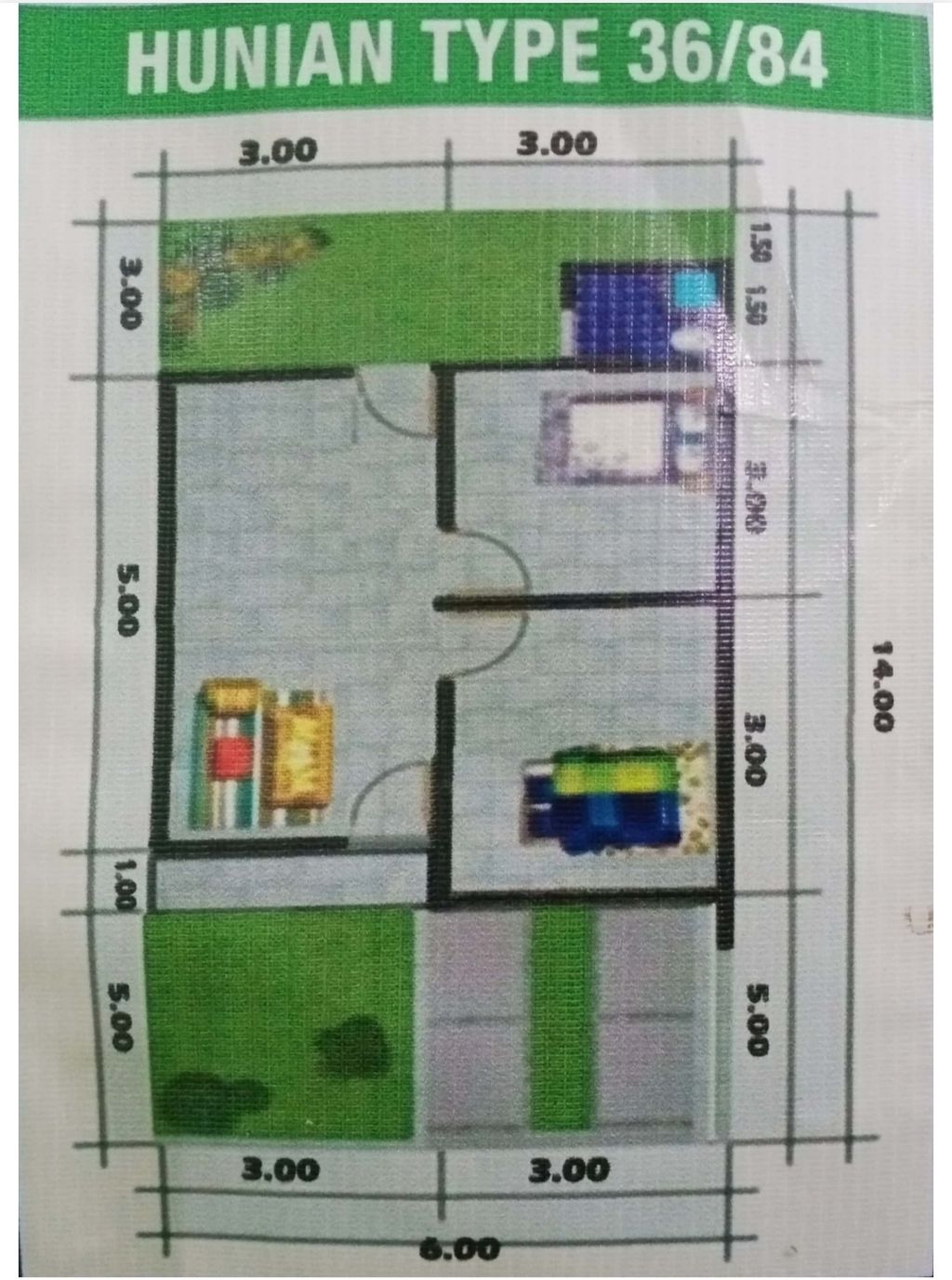 foto denah rumah tipe 36 perumahan SEGAR ASRI II