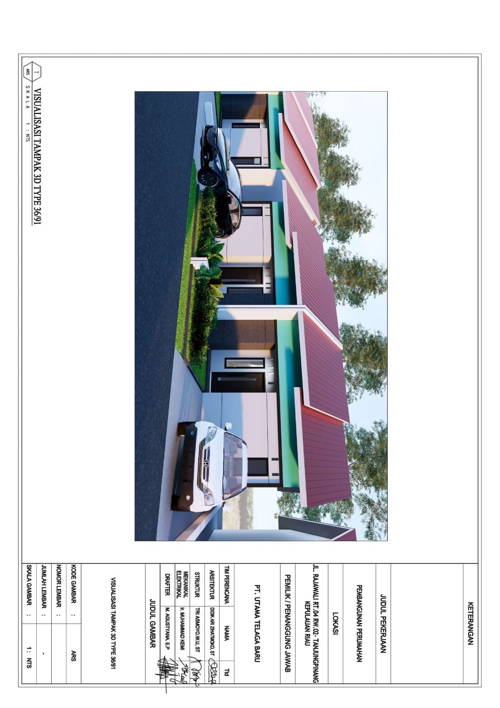 foto tampak rumah tipe SUBSIDI 36/88M2 perumahan GRAHA PACIFIC INDAH