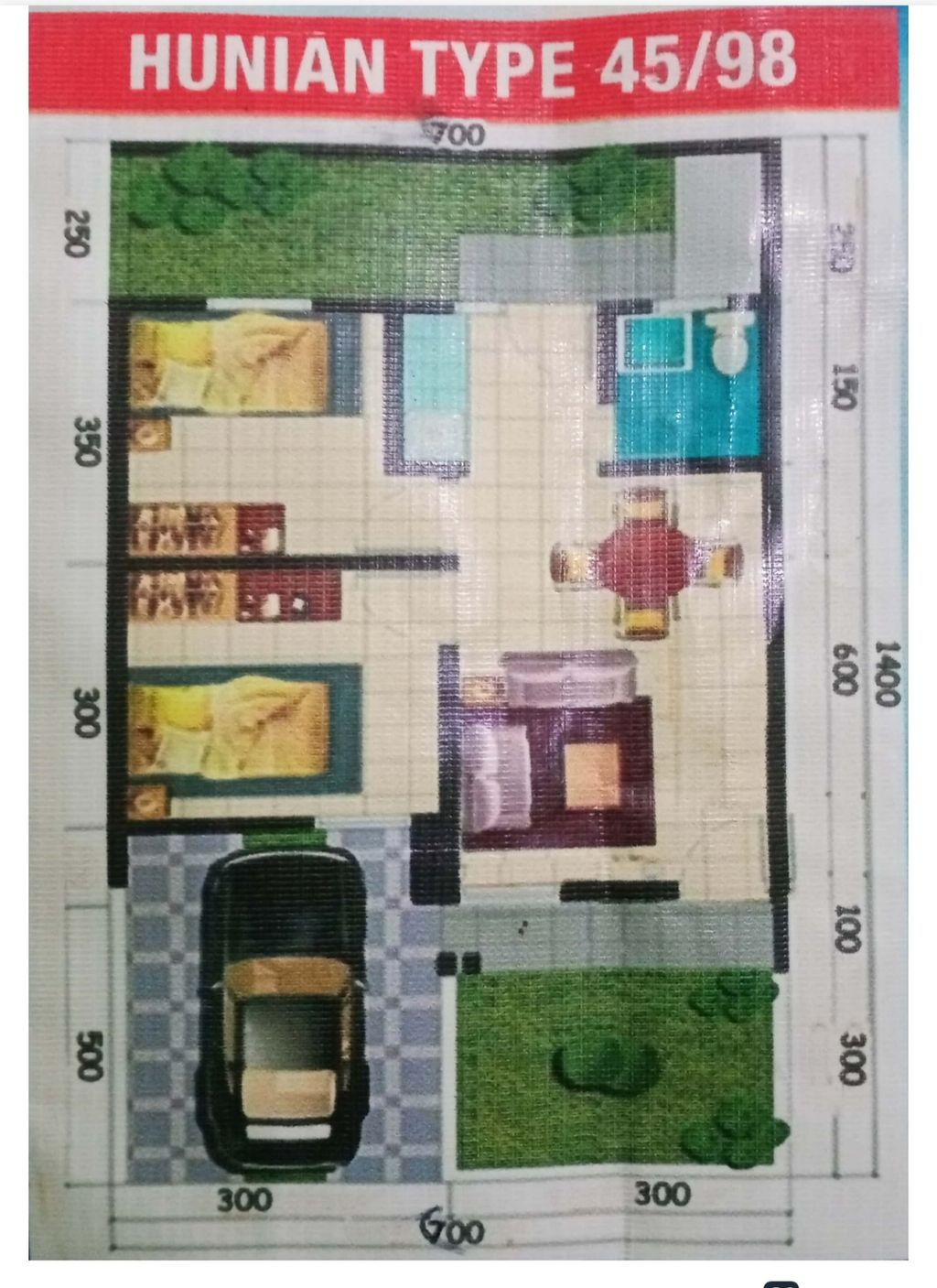 foto denah rumah tipe 45 perumahan SEGAR ASRI II