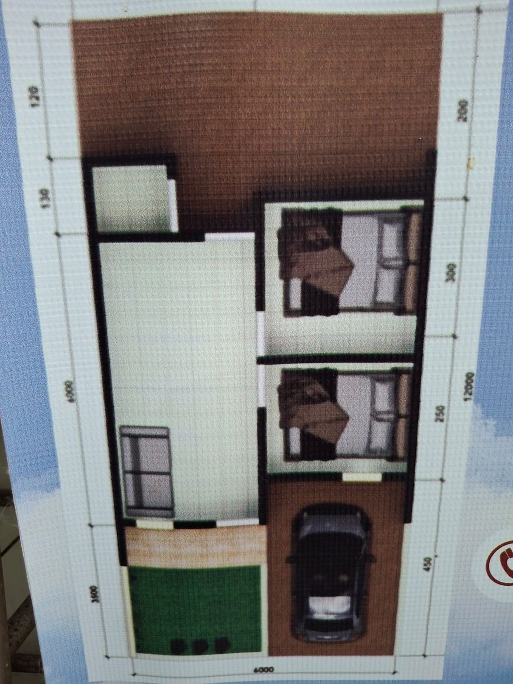 foto denah rumah tipe 36 perumahan BUMI PLASEM KALUKKU