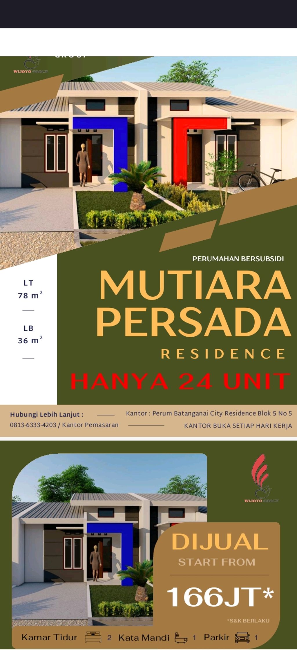 foto denah rumah tipe 36 Tapak perumahan MUTIARA PERSADA RESIDENCE