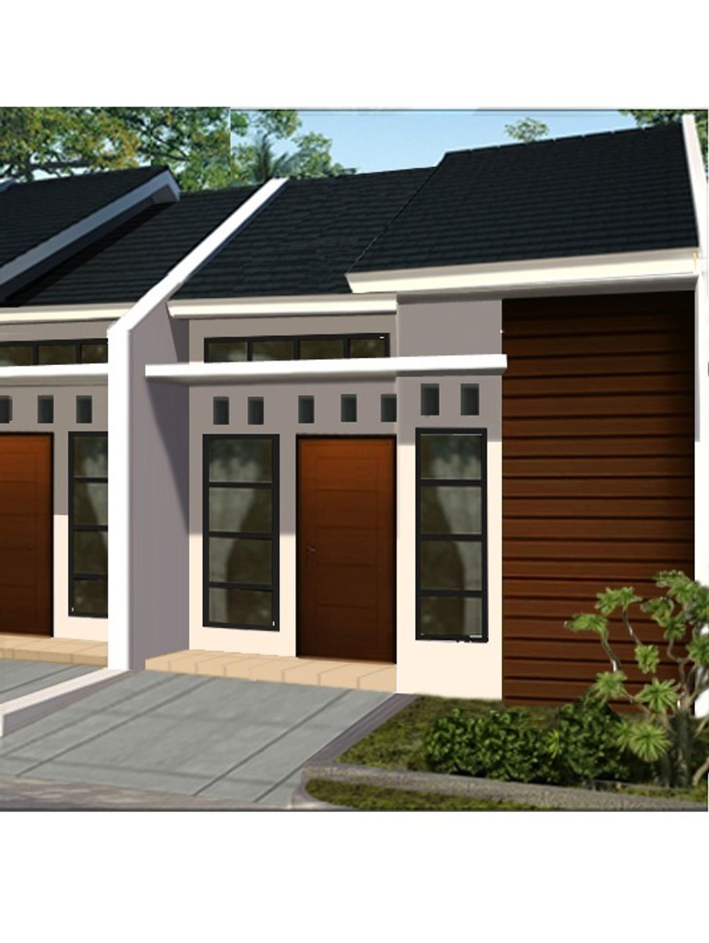 foto tampak rumah tipe 30/55 perumahan Griya Kedaung Asri