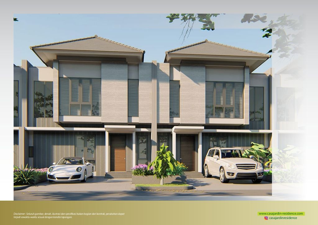 foto tampak rumah tipe GARDENIA perumahan CASA JARDIN RESIDENCE