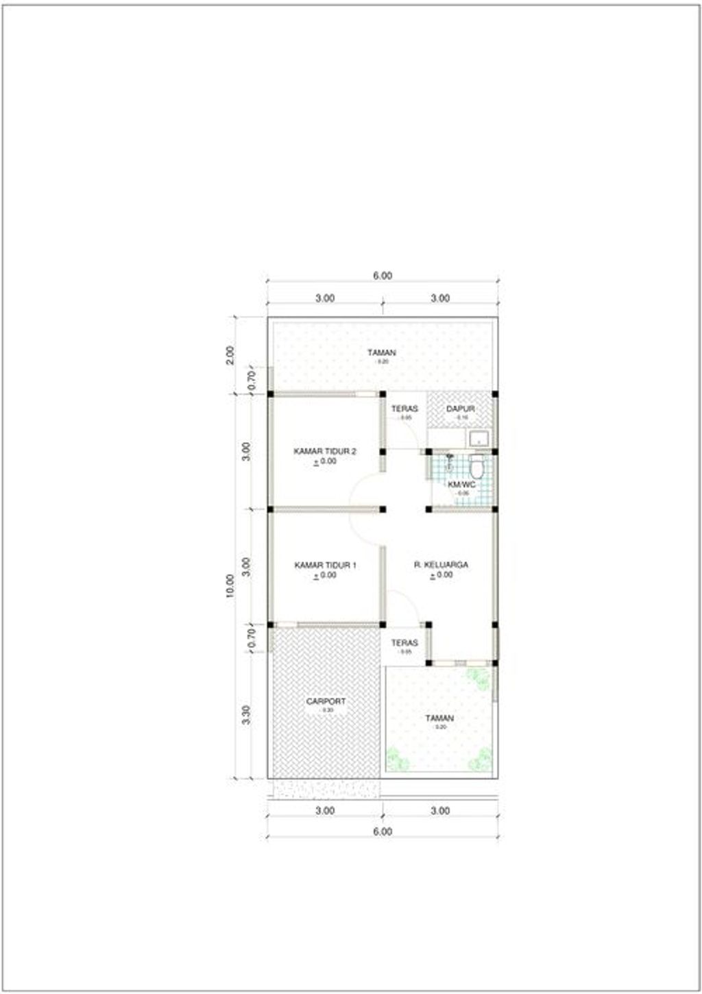 foto denah rumah tipe P01-3 (2026) perumahan Kepuren Residence (Pelawad)