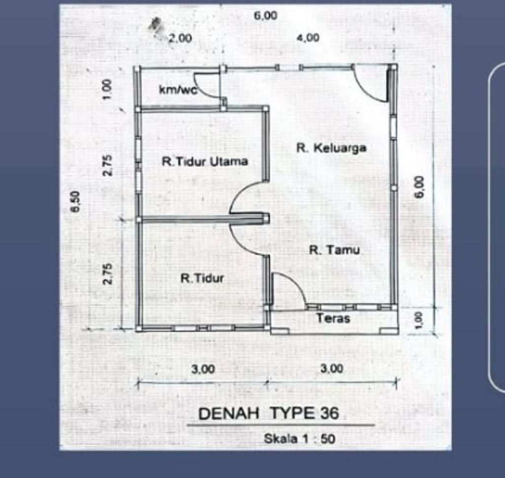 foto denah rumah tipe 36 perumahan LIANG ANGGANG INDAH PERMAI 2