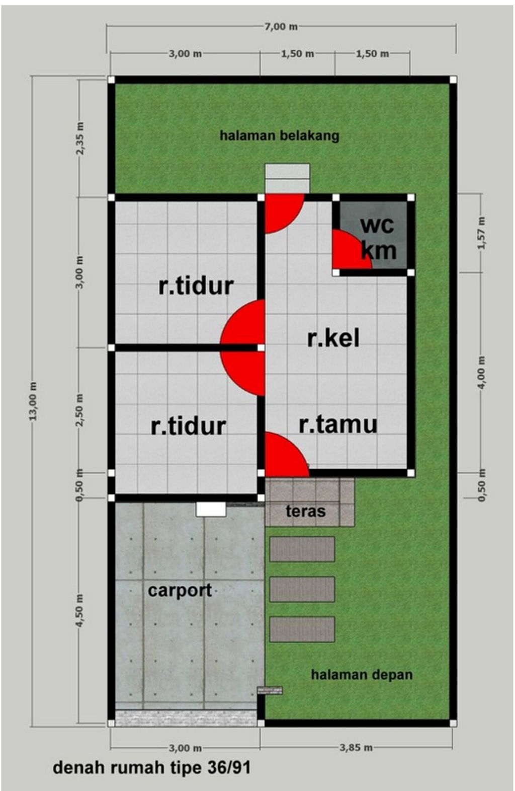 foto denah rumah tipe SUBSIDI perumahan Jessica Regency