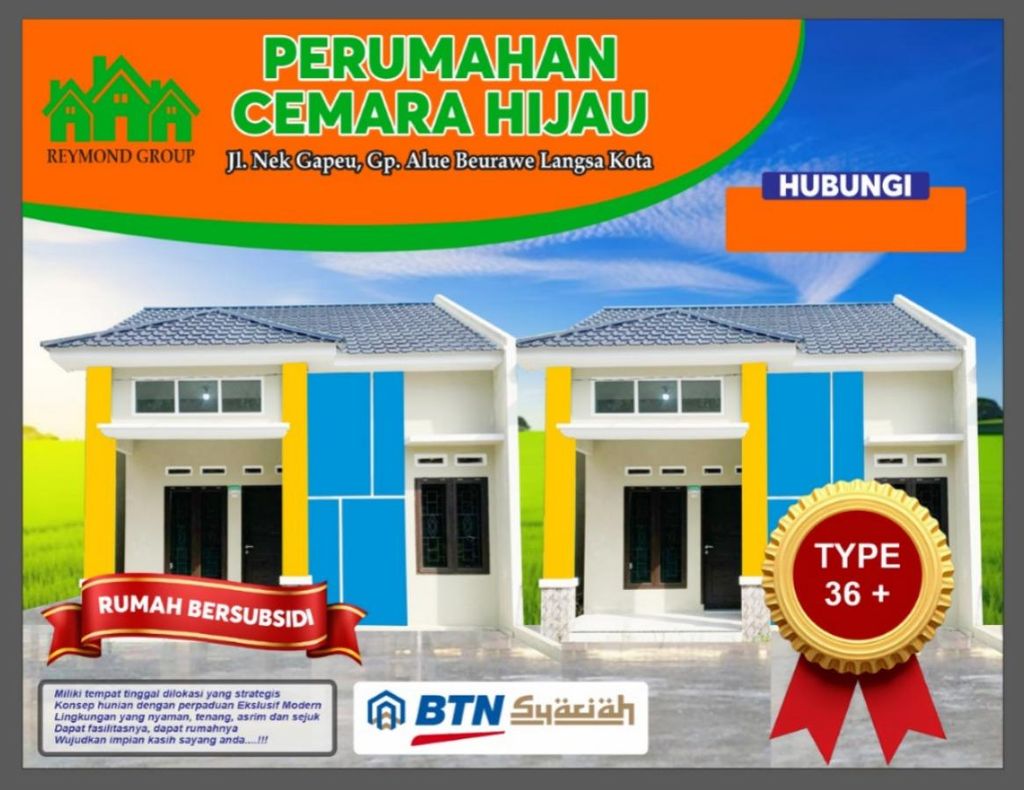 foto tampak rumah tipe 36+ perumahan CEMARA HIJAU II