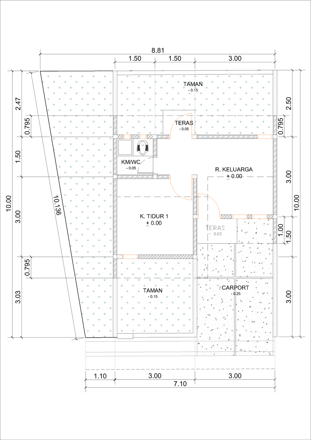 foto denah rumah tipe C05-4 (C-2026) perumahan Kepuren Residence (Kepuren)