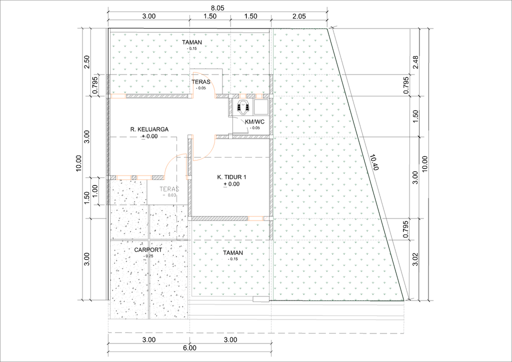 foto denah rumah tipe D08-1 (C-2026) perumahan Kepuren Residence (Kepuren)