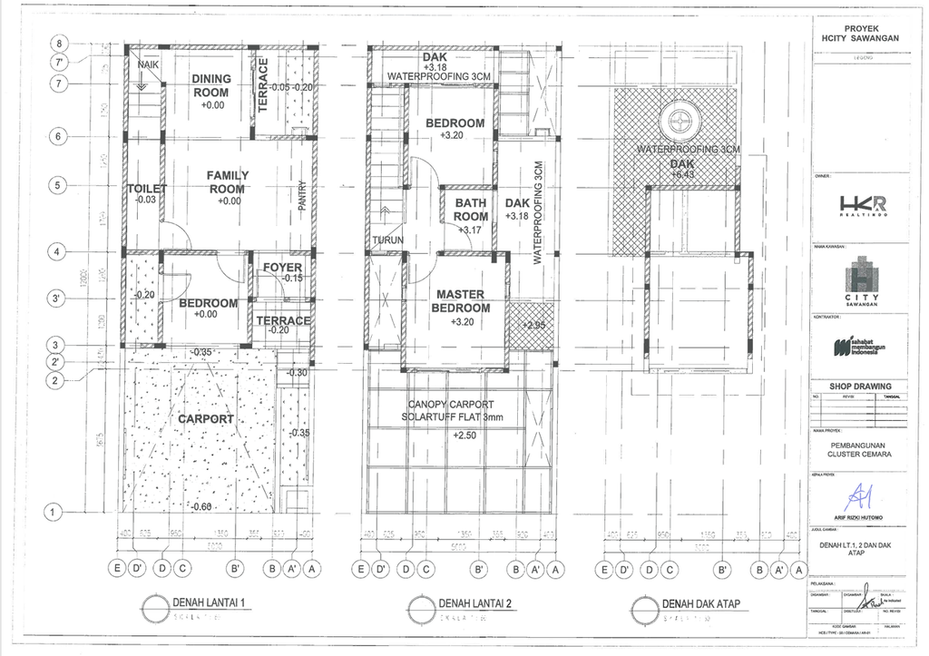 foto denah rumah tipe Detail 60/60 perumahan H City Sawangan Depok
