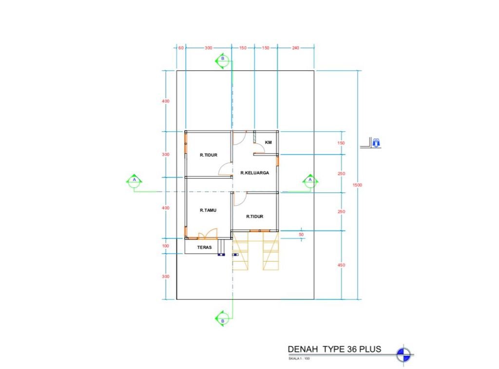 foto denah rumah tipe 36 perumahan Griya Mahoni - Ranto Panyang Timur