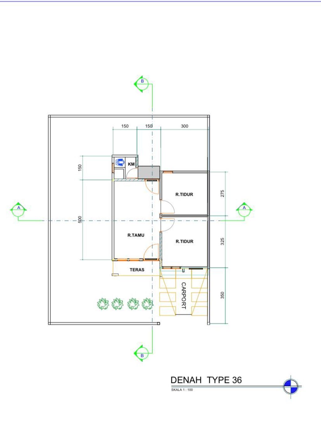 foto denah rumah tipe 36 perumahan Griya Mahoni - Ranto Panyang Timur