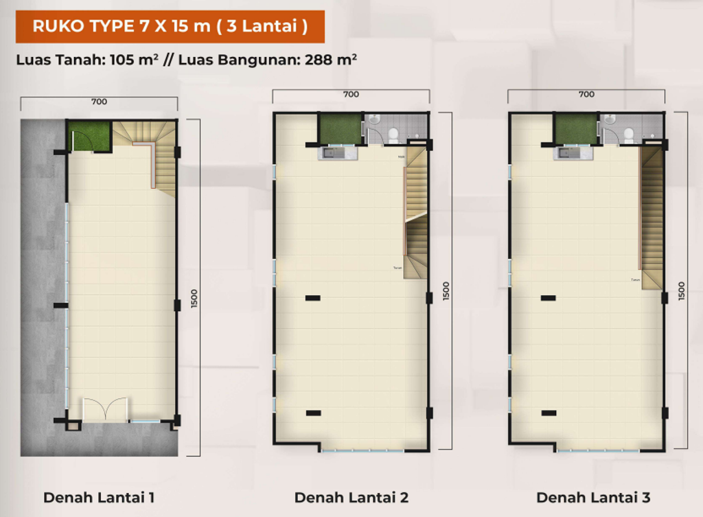 foto denah rumah tipe Hook perumahan SUMMARECON MUTIARA MAKASSAR RUKO BIZPARK