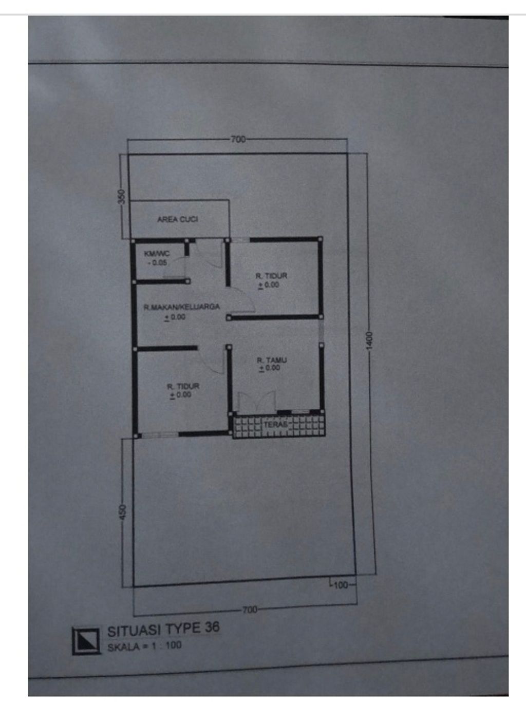 foto denah rumah tipe 36 perumahan MLP BLOK L TAHAP II