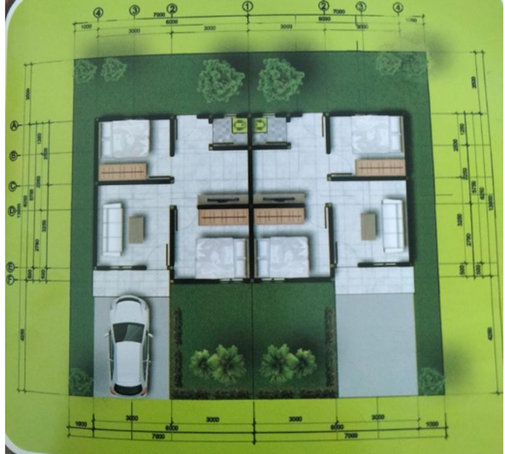foto denah rumah tipe 36/91 perumahan PERUMAHAN BAMBU KUNING GARDEN