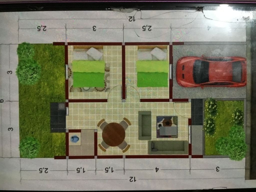 foto denah rumah tipe 36/72 perumahan Tanjung Permai