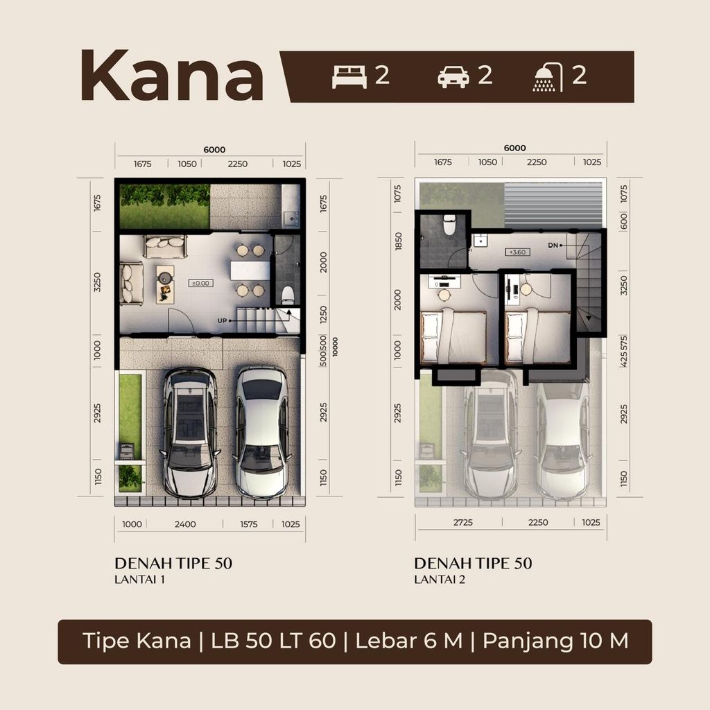 foto denah rumah tipe KANA perumahan TANARUMA