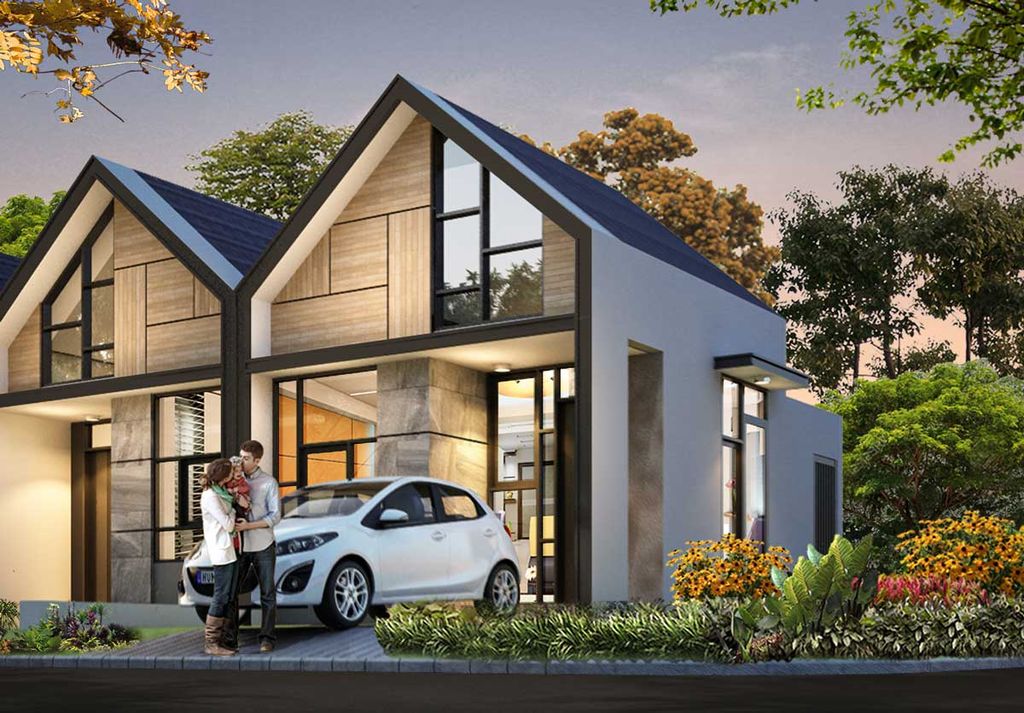 foto tampak rumah tipe CANOLA perumahan GOLDEN VISTA