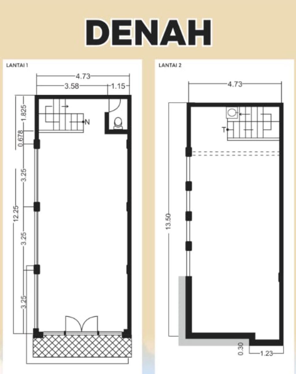 foto denah rumah tipe 105/61 perumahan Juanda Business Park