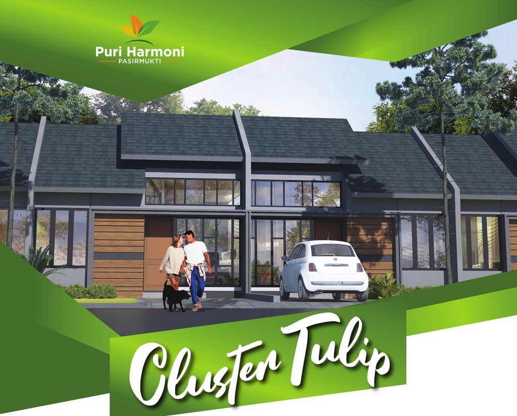 foto tampak rumah tipe Tulip 32/66 (350.000.000) perumahan PURI HARMONI PASIRMUKTI PERLUASAN