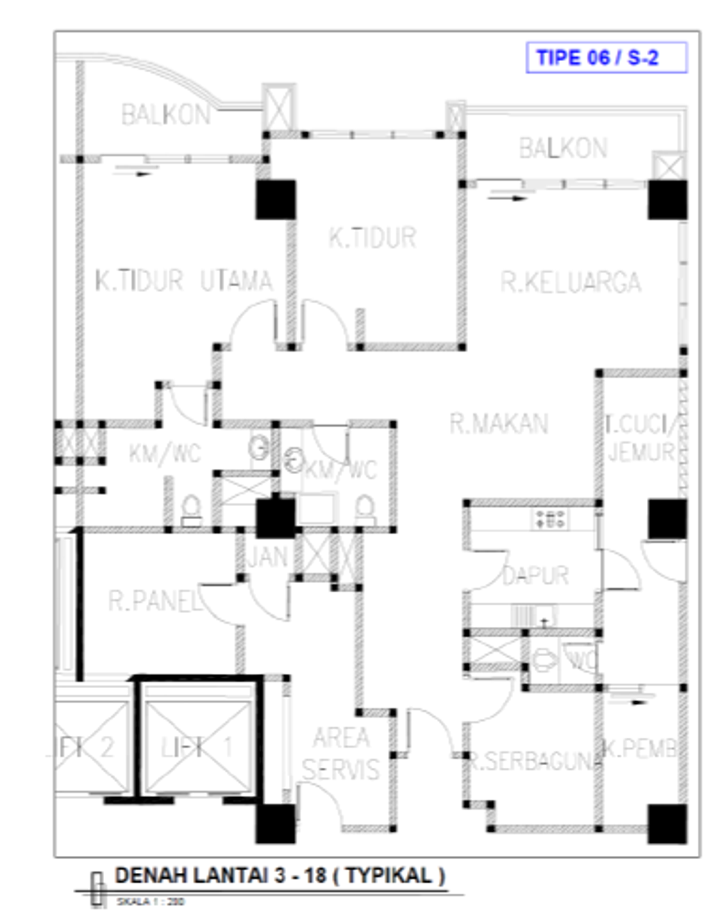foto denah rumah tipe 2 BR MAGRIET perumahan Somerset Grand Citra