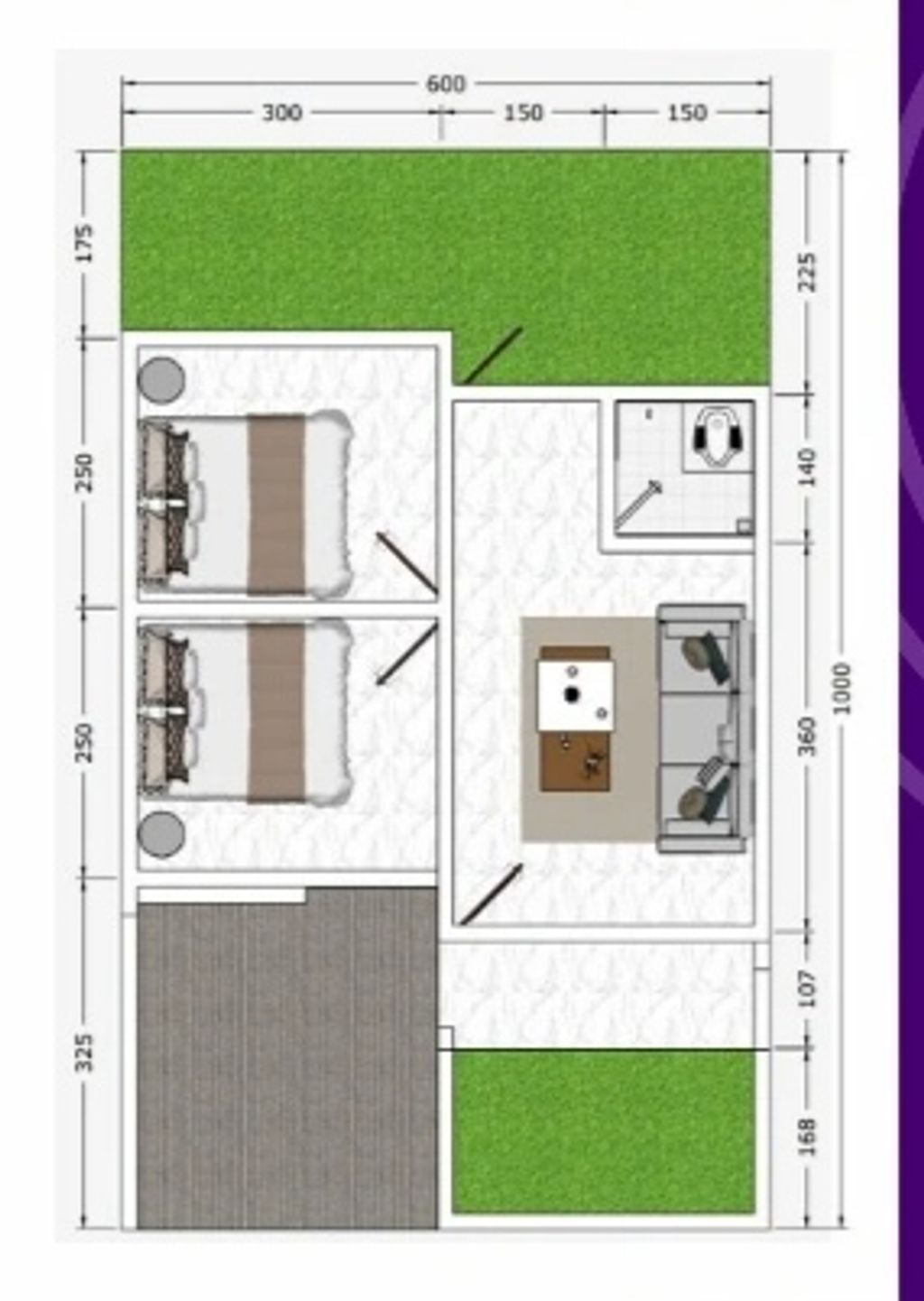 foto denah rumah tipe 30/60 perumahan PERUMAHAN MUTIARA INDAH