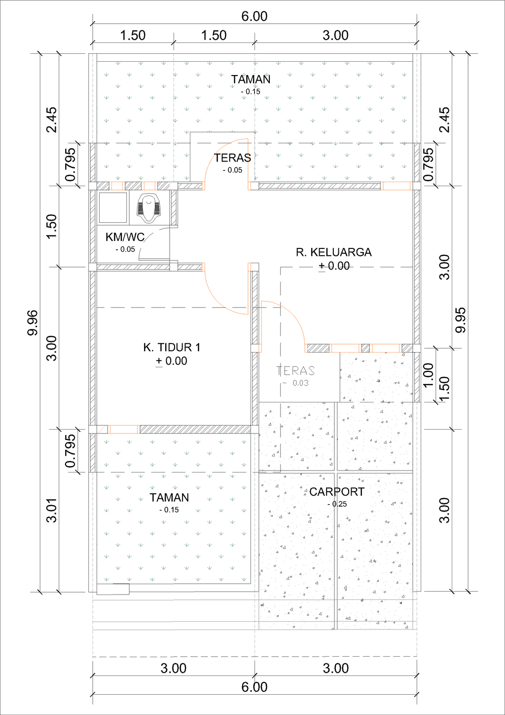 foto denah rumah tipe C06-1 (C-2026) perumahan Kepuren Residence (Kepuren)
