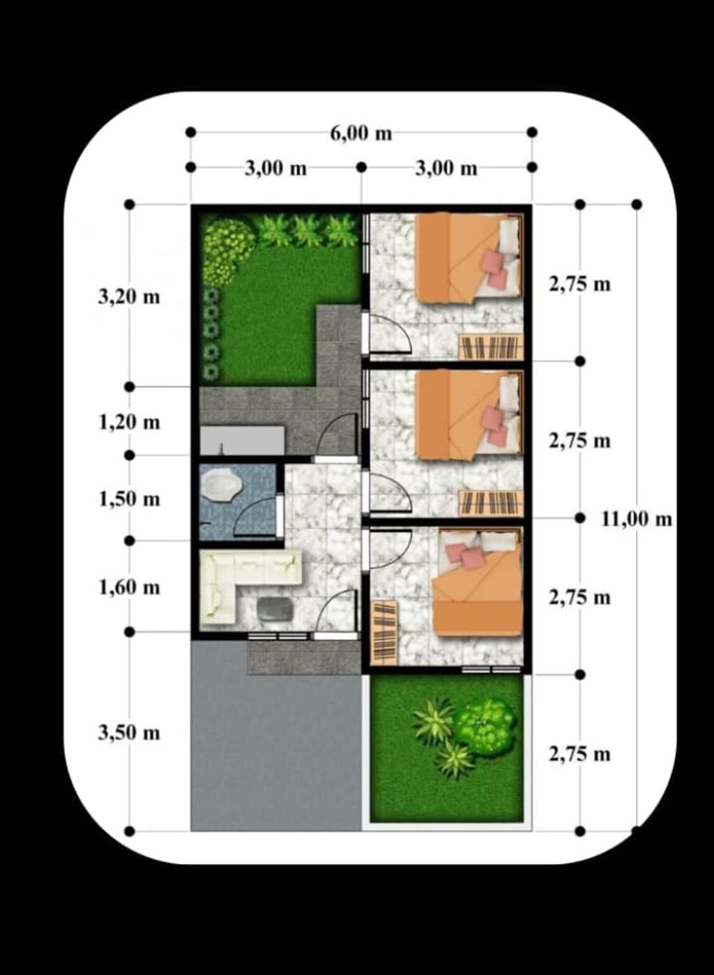 foto denah rumah tipe 36 perumahan ANAYA RESIDENCE