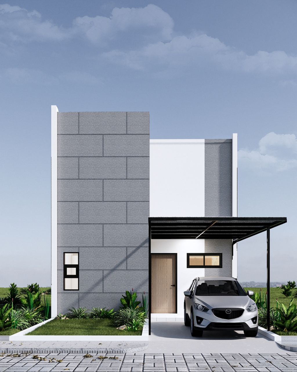 foto tampak rumah tipe 30/72 perumahan Teras Tasik