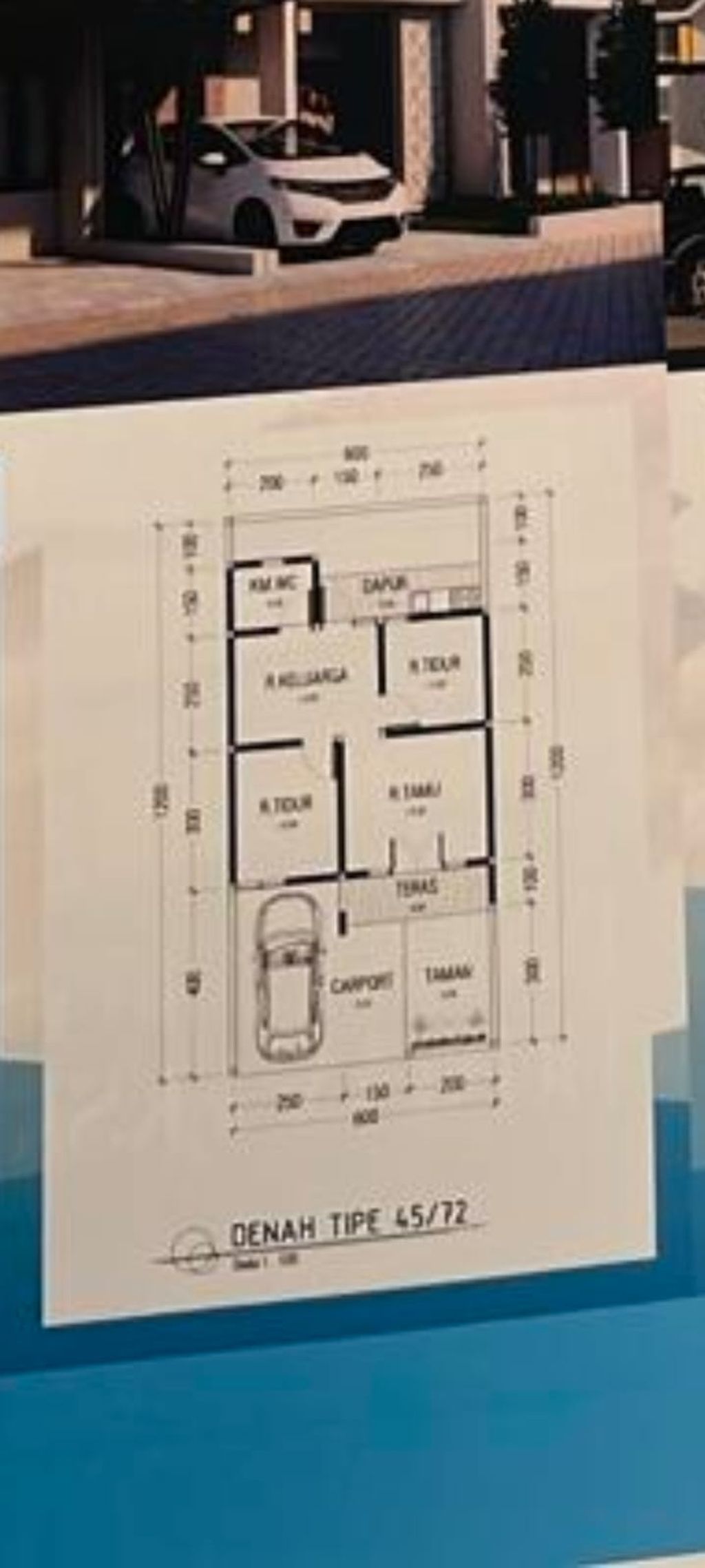 foto denah rumah tipe AMARILIS perumahan KARANGSARI RESIDENCE