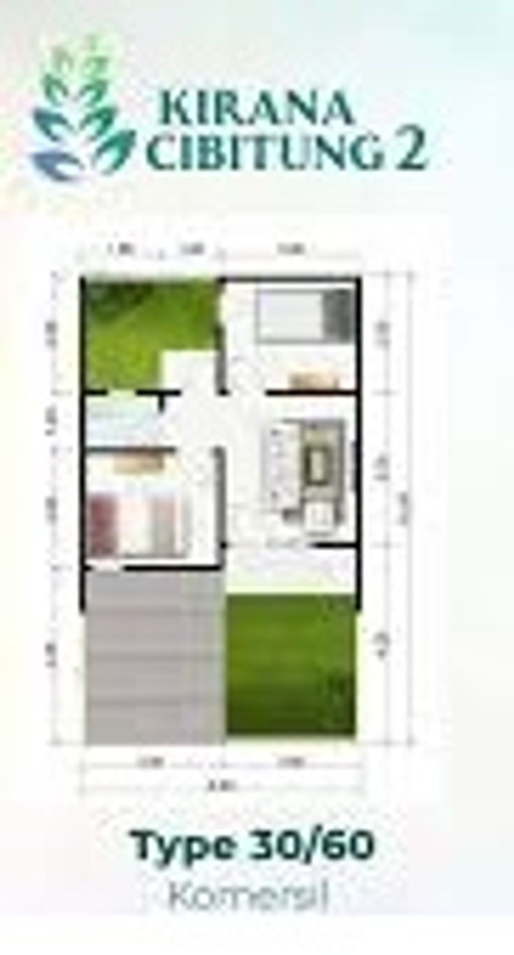 foto denah rumah tipe 30 / 60 perumahan KIRANA CIBITUNG 2 (TAHAP 1)